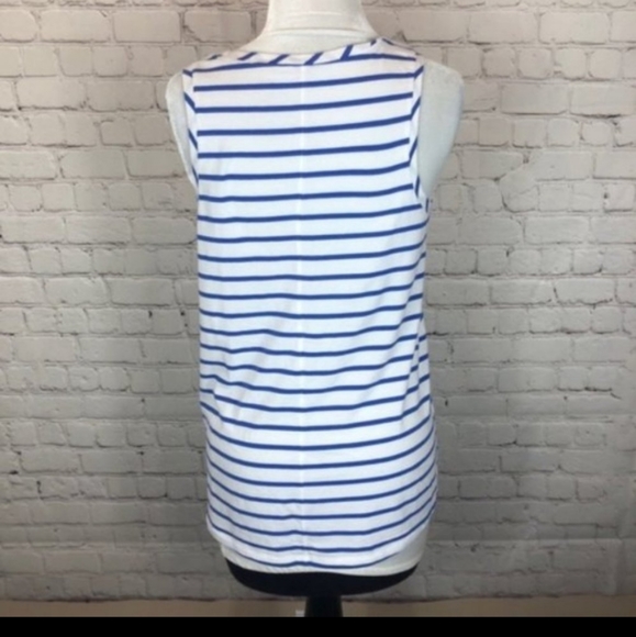 Lilly Pulitzer Crayton Racerback Tank Top - Size Extra Small - Blue, Whi… - Picture 7 of 9